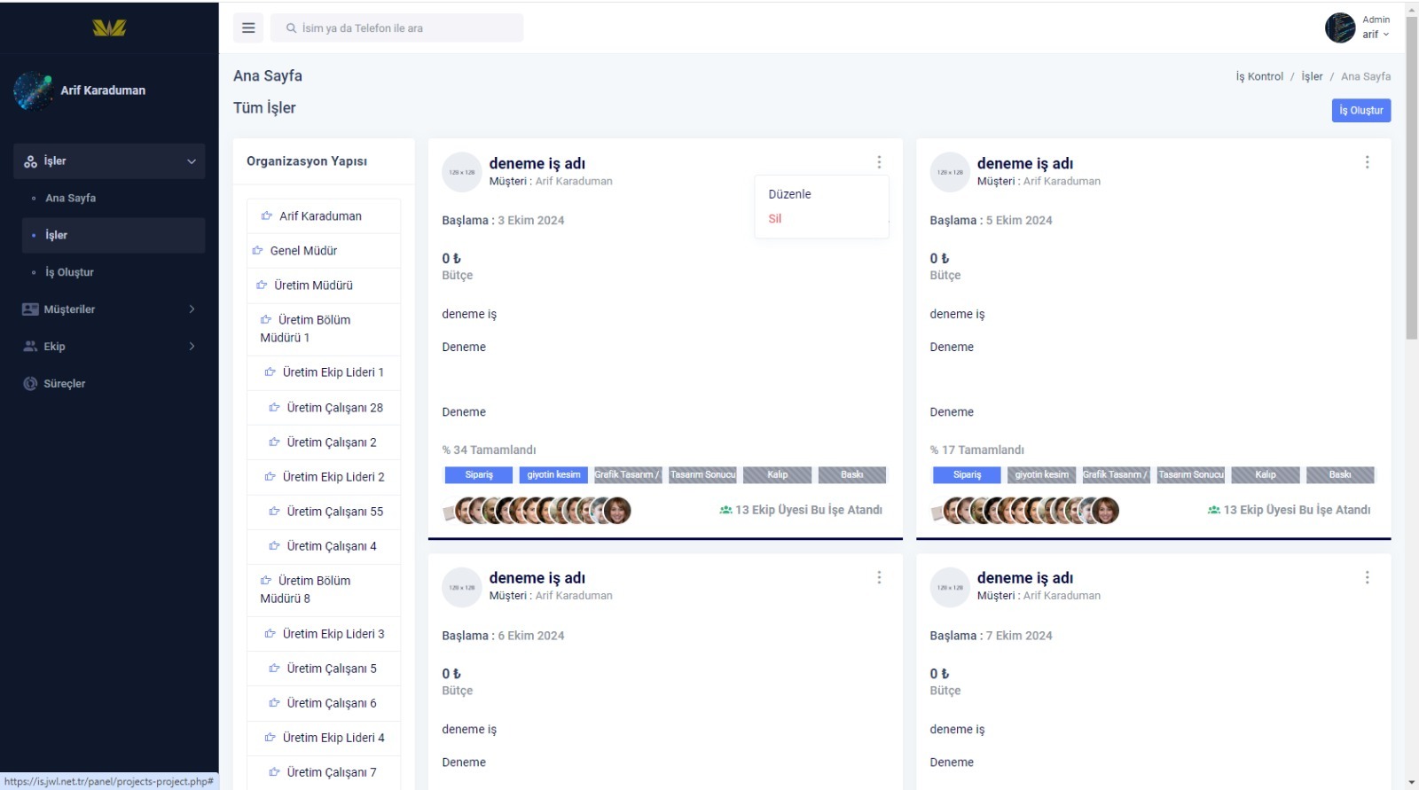 İş Görüntüleme Sayfası